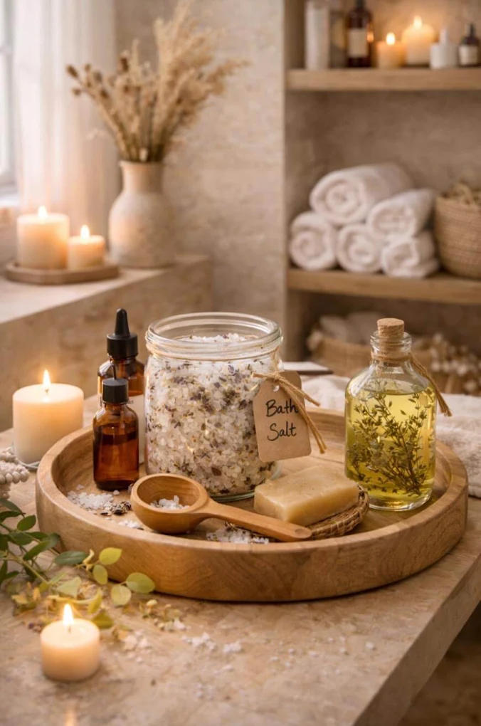 Spa bath salt and wellness products